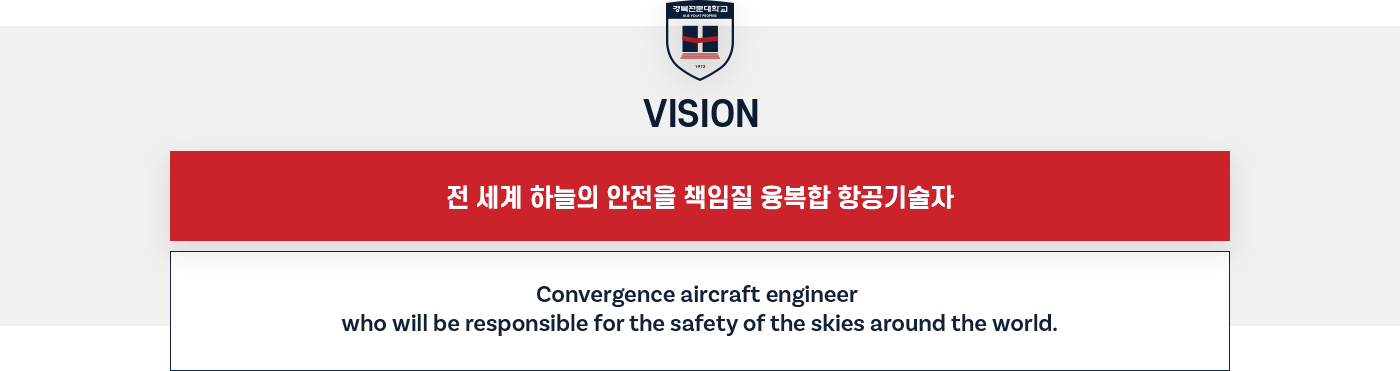 비전 전 세계 하늘의 안전을 책임질 융복합 항공기술자 Convergence aircraft engineer who will be responsible for the safety of the skies around the world. 